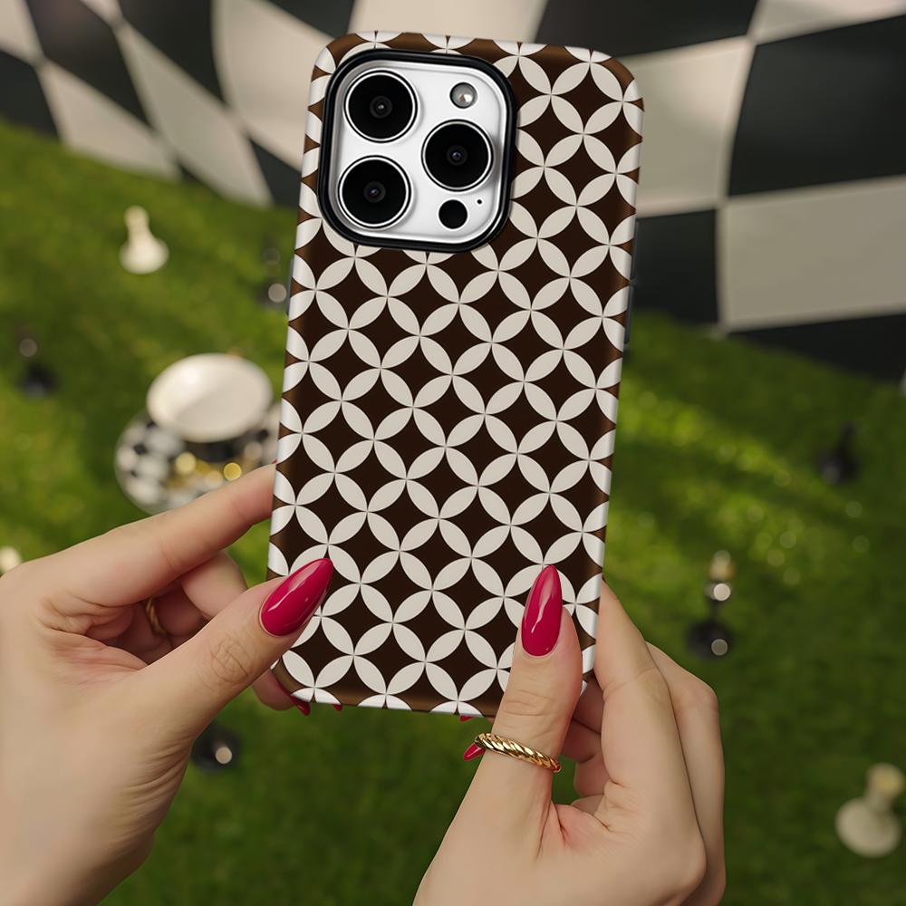 Coque de téléphone Motifs Mocha pour IPhone 17 16 15 14 13 Pro Max Plus pour Coque Robuste Magnétique Simple Double Couche