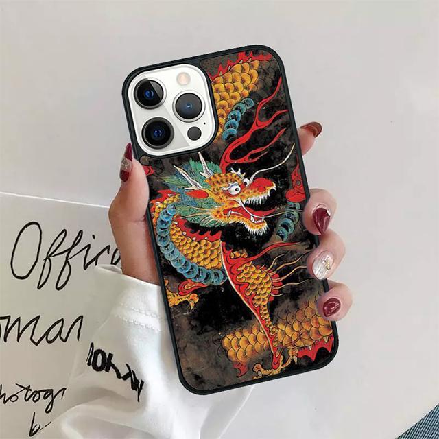 Retro Chinese Dragon Totem Coque Shell For iPhone 17 Air 15 16 14 13 12 Pro Max 11 Pro Max Plus Phone Case Cover