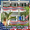 2 X 20 Ft 4th of July & Independence Day Decor Wear Resist Oversized Patriotic Bunting Flags for Outdoor Porch Garden Decoration