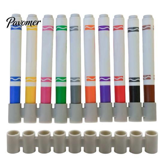 Silicone Marker Holder 5Pcs Pen Holder, Keep Markers Organized, Marking Portable Stand Organzier with Multi-Slots, Large Capacity Storage Rack Art