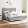 Maison Exclusive - Bed Slatted Base with Mattress Light Grey 160x200cm Fabric
