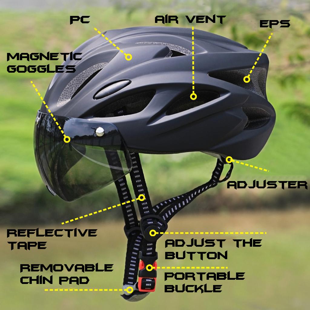 PJT Ultra-Light Bicycle Helmet Lightweight PC Shell & EPS Foam Construction Cycling Helmet MTB 18 Ventilation Vents Bike Helmet