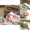 10 Heads Artificial Silk Hydrangea Fake Flowers Bouquet For Elegant Home Decor