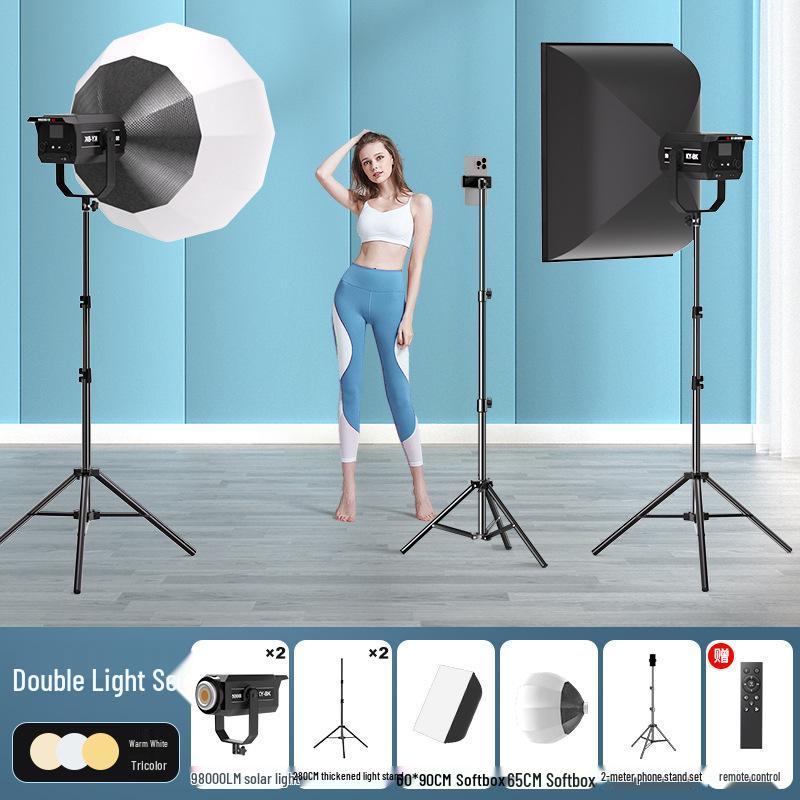 300W LED Studio Photography Light with Deep Parabolic Softbox