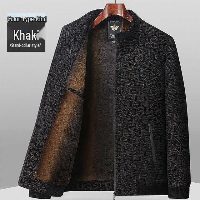Manteau d'hiver en laine chenille velours pour homme - Veste chaude pour la mi-saison