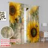 2pcs,2D Plane Printing Curtains Roller Blinds Sunflower Bliss Polyester Woven (without Rod) Outdoor Decorations Use for Bedroom