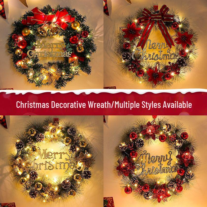 Julekrans og Hengende Ornamenter - Festlig Vegg- og Dørdekorasjon, Kreative Anheng og Gaver.