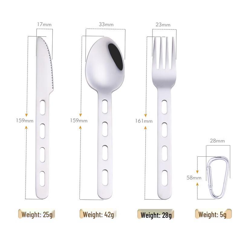 Abay Portable Hollow 304 Stainless Steel Travel Cutlery Set