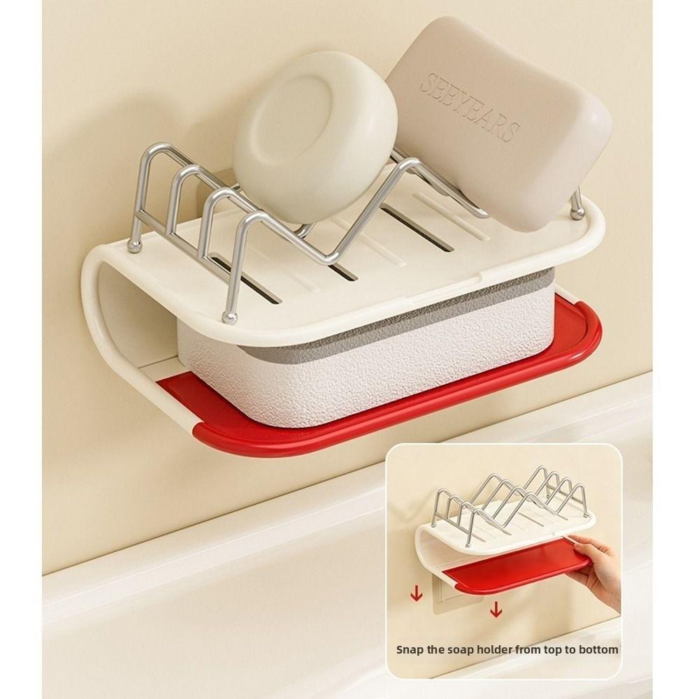 Space Saving Bathroom Soap Dish M Rack Soap Drain Box Wall Mounted Soap Holder Household