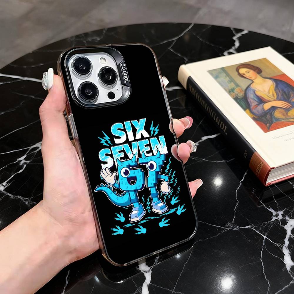 Custodia S-Six SS S-Seven 67 Per iPhone 17,16,15,14,13,12,11 Plus,Pro Max,XS,Colorata Argento Nero Cover