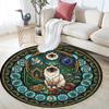 Feline Mandala Round Area Rug Under Office Chairs Bedroom Living Room Home Decor