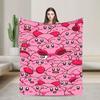 K-Kirbies  Blanket  Warm Soft Novelty Plush Bedding Throws For Outdoor Camping Flannel Bedspread Bed Cover