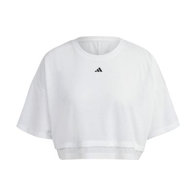 Trainings-Tanz Solid Logo Kurzarm-T-Shirt Damen Oberteile Weiß HS2338