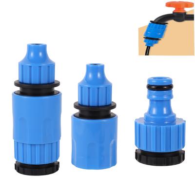 5Pcs Blue Garden Hose Water Quick Connector 1/4" Hose Connector 1/2 To 3/4" Thread Nipple Water Pipe Tap Fittings New