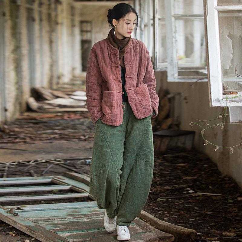 Women's Winter Tie-Dye Quilted Ramie Cotton Jacket - New Style