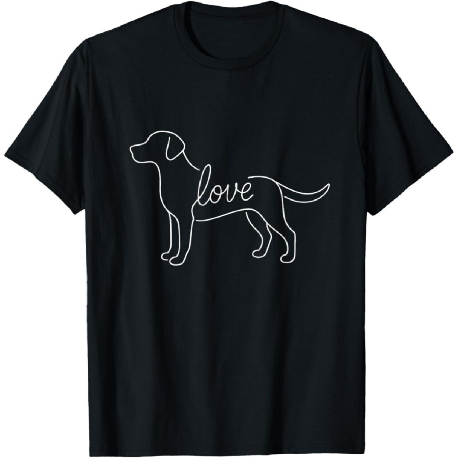Labrador Retriever Love Line Art Minimalist Lab Dog Lover T-Shirt for Men Women Kids S чёрный