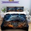 3pcs Wolf Armor Bedding Set Down Comforter Cover and Pillowcases, Suitable for Guest Room Home Decoration All Seasons(No Insert) S0819066