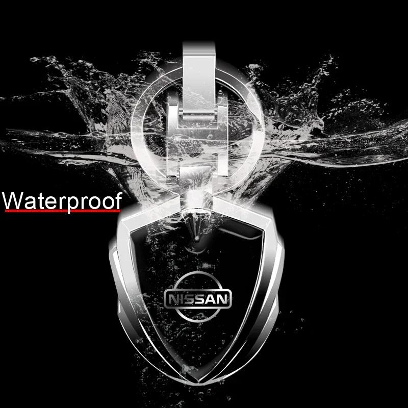 Bil Logotyp Stying 3D Metall Nyckelringar Sköldformad Nyckelring För Nissan X-trail Qashqai Note Juke Sentra Patrol Leaf Tillbehör