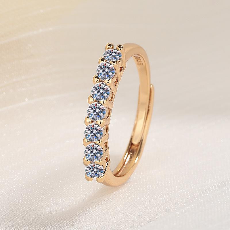 925 Sterling Silver Ring Hot AAA Zircon Adjustable Size Engagement Rings for Women Wedding Ring Party Fashion Nice Jewelry Gift