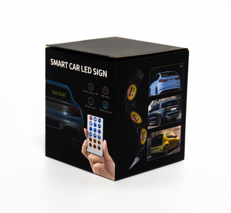 HD Flexible LED Car Smart Sticker: Full-Color Bluetooth App-Controlled Expression Screen for Rear Window, Waterproof and Soft.