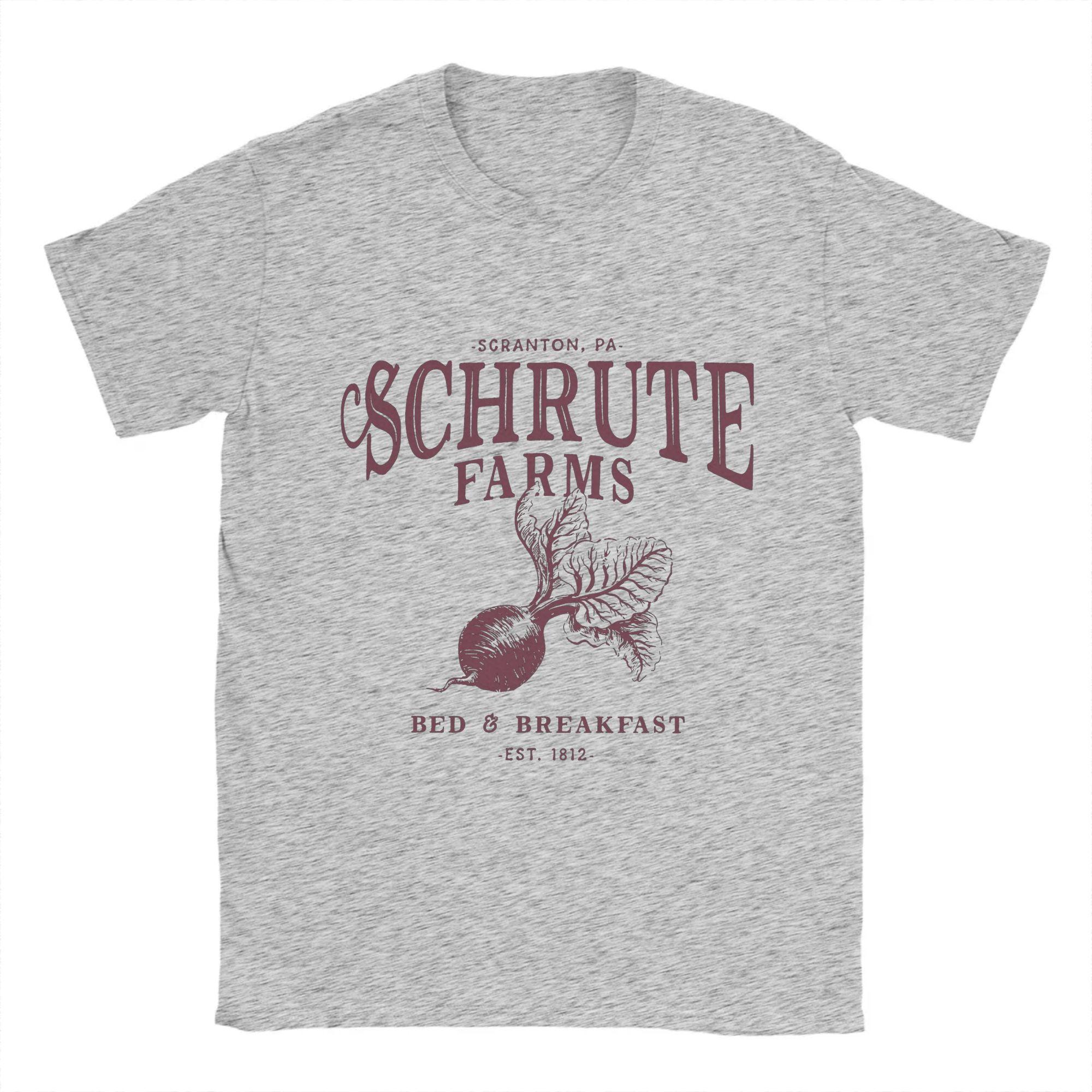 BenberFashion Mode The Office T-shirt voor Mannen Ronde Hals Puur Katoen T-shirts Schrute Farms Korte Mouw T-shirts Cadeau Idee Kleding S