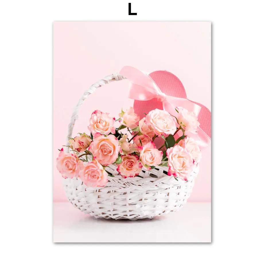 Spring Pink Japanese Sakura Peony Butterfly Flower Orchid Church Building Posters Wall Art Canvas Painting Living Room Decor