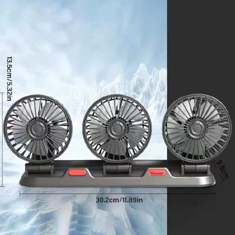 Cooling Fan Three Head Cooling Fan for Truck SUV Home Office USB Powered Fan Ventilation Fan 2 Wind Speed Adjustable