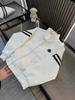 Sweat à capuche cardigan tendance brodé unisexe - Veste légère de luxe à col montant zippée