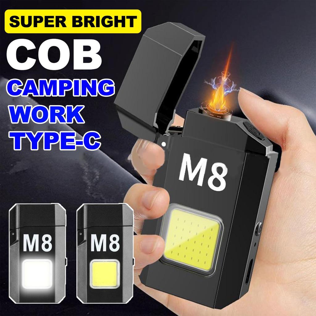 3PCS EDC Keychain Flashlight COB Portable Work Light USB Rechargeable Outdoor Camping Fishing Pocket Lamps with Heating Wire