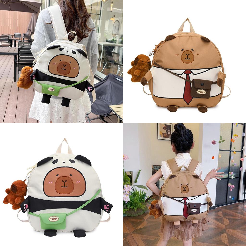 Cartoon Capybara Backpack For Kids With Breathable Material And Cute Animal Design