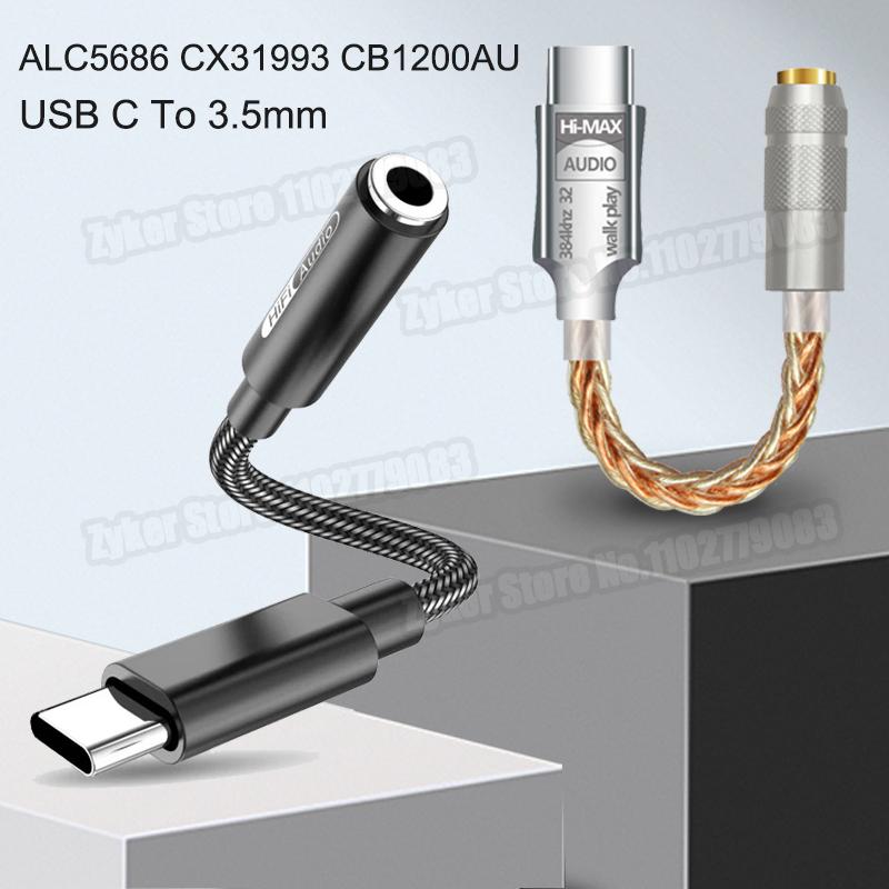 Hifi DAC Type-C to 3.5mm ALC5686 CX31993 CB1200AU Earphone Amplifier Audio Adapter Cables Hifi Sound Quality Decoder For AndroidGood product