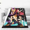 Huntrix Girl Warriors Demon Hunters Flannel Blankets  Warm Throw Blanket for Bedroom Decorative Funny Bedspread Sofa Bed Cover