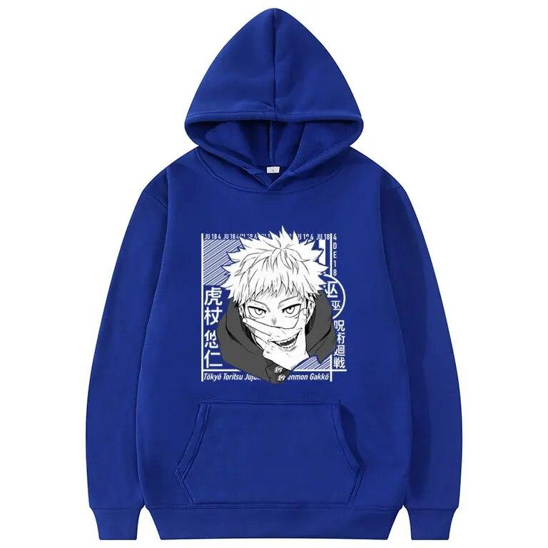 Japan Unisexga Style Jujutsu Kaisen Hoodie Itadori Yuji Pattern Print Hoodies Unisex Casual Fashion Hooded Women Harajuku Sweatshirt