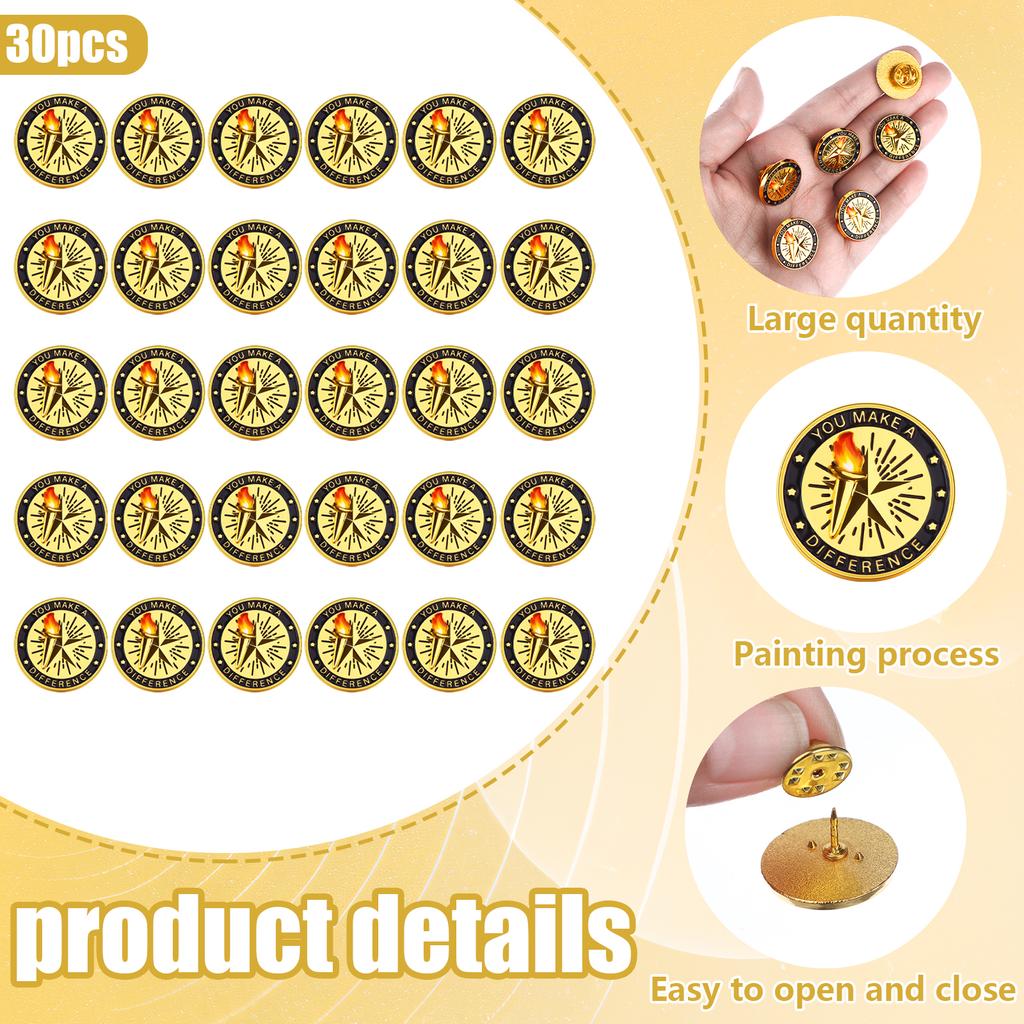 30 Pcs Employee Of The Month Lapel Pin Employee Enamel Pins Gold Plated Enamel Employee Pin Employee Appreciation Pins Employee