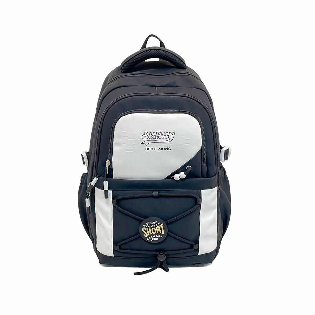 Schoolbag Student Schoolbag Contrast Color Mountaineering Small Bag Picnic Bag 1011 New Trendy Double Shoulder Bar Small Capacity Backpack 