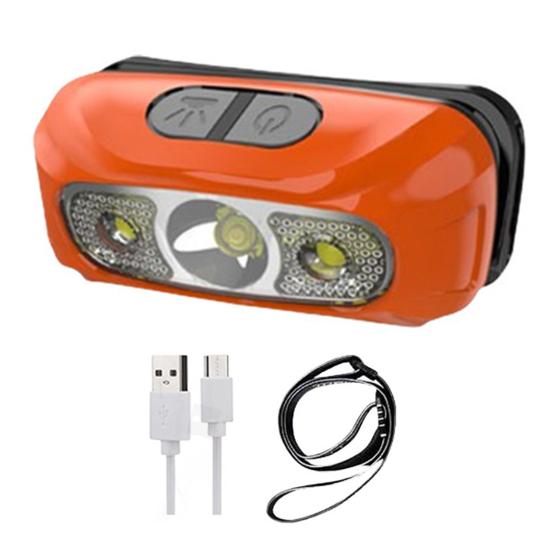 

Уличный налобный фонарь с датчиком движения Ультра яркий регулируемый перезаряжаемый водонепроницаемый светодиодный налобный фонарь с функцией громкой связи для кемпинга и рыбалки