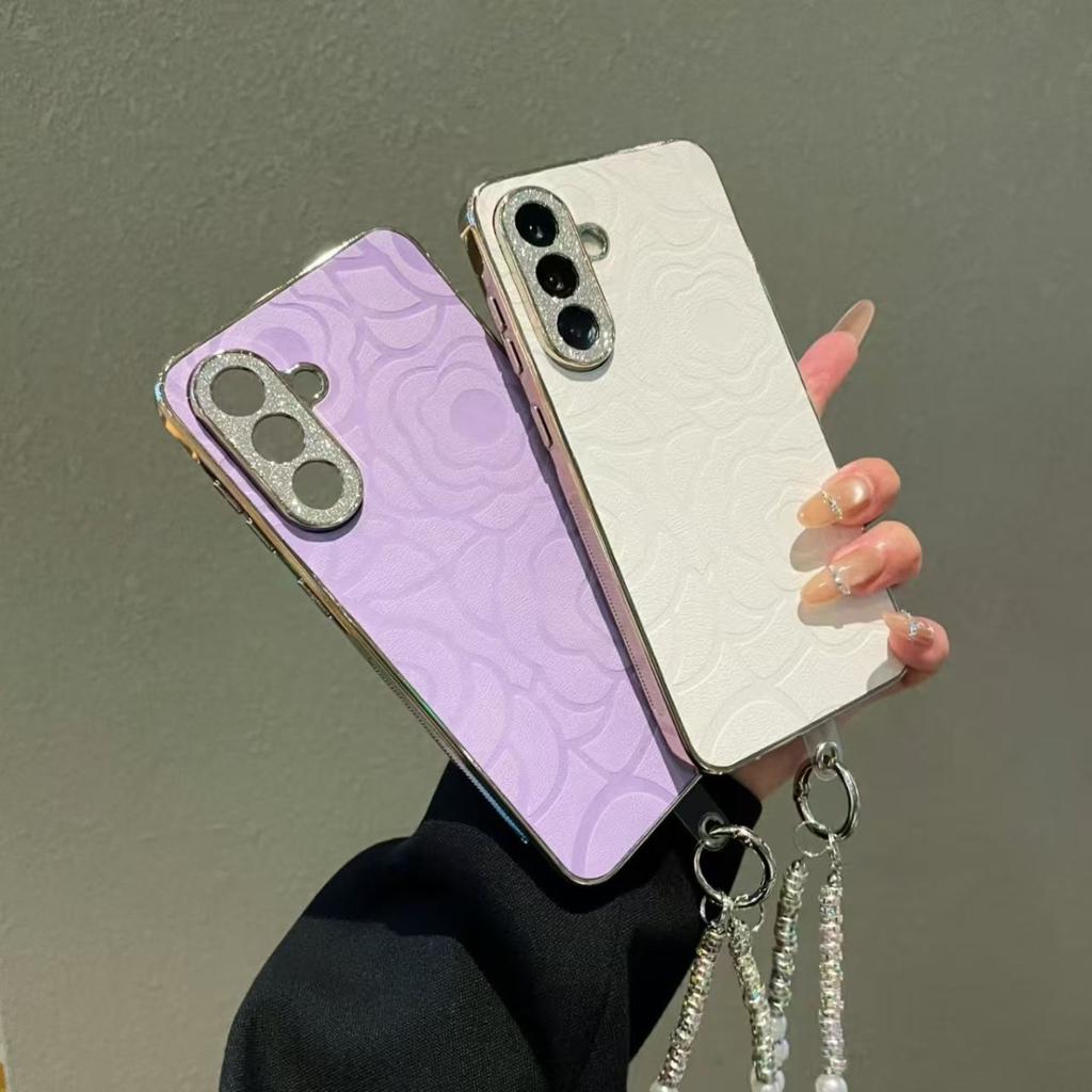 Glitter Rhinestone Camera Protection Case For Samsung A07 A37 A17 A57 A56 A55 A54 A53 A36 A35 A34 A26 A25 A16 A06 Lanyard Cover