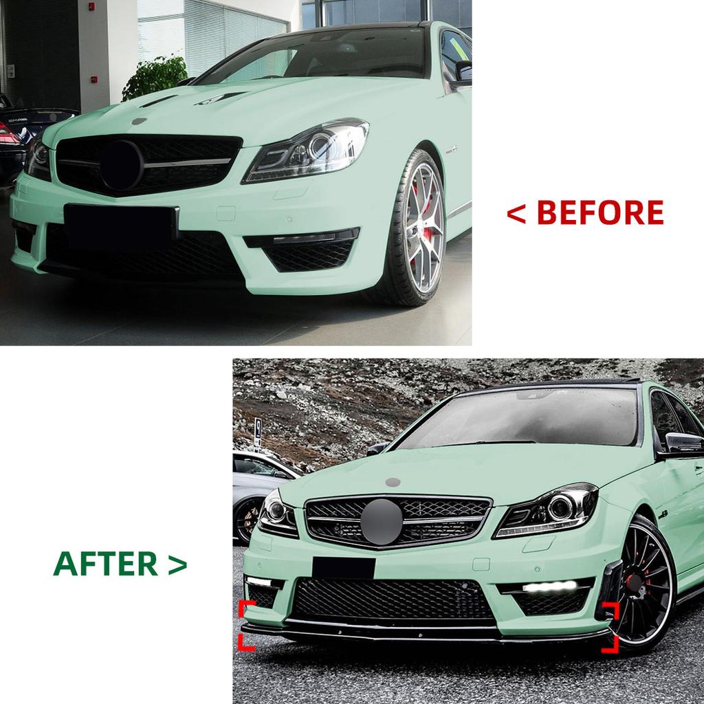 For Mercedes-Benz C-Class C63 AMG W204 2011-2014 Car Front Bumper Lip Splitter Diffuser Body Kit Cars Modification Parts