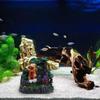 Moving Waterwheel Mountain Resins Aquarium Decoration Natural Underwater Terrain Scenery For Water Life Tanks J0MC