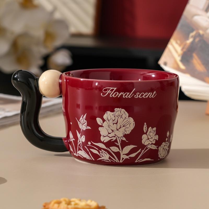 Blumenpaar Tasse Geschenkbox Montagebeutel Chinesischer Stil Kaffeetasse Paar Keramiktasse mit Hand Geschenk Wasserbecher