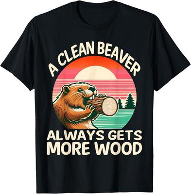 Ein sauberer Biber bekommt immer mehr Holz Lustiger Erwachsenenwitz Herren T-Shirt