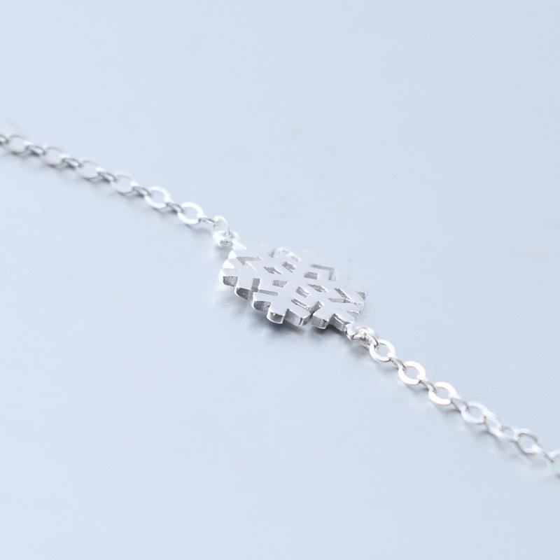 Bracelet Weiheng Argent s925 Style Mori Flocon de Neige - Bijoux Frais et Simples pour Femmes