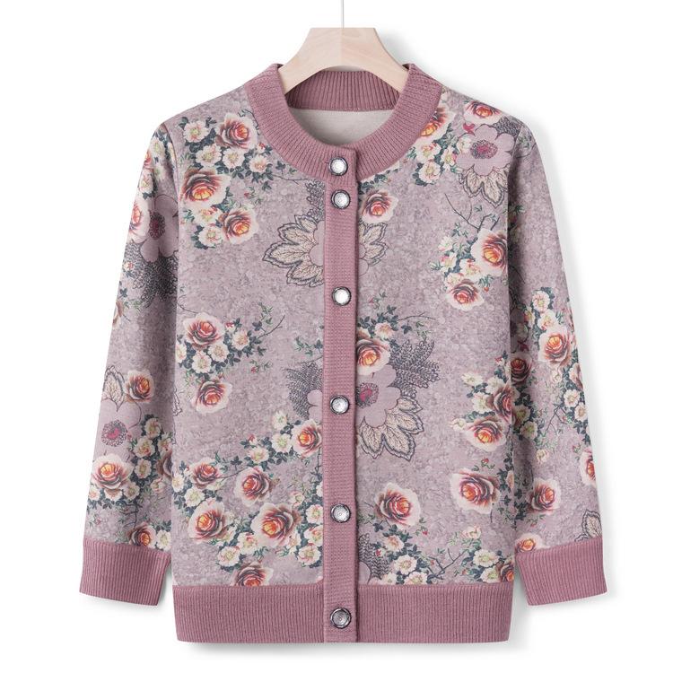 

Одежда для осени для женщин среднего возраста, модный вязаный свитер, новый стиль, свитер-жакет для женщин среднего и пожилого возраста, одежда для старой бабушки 4XL