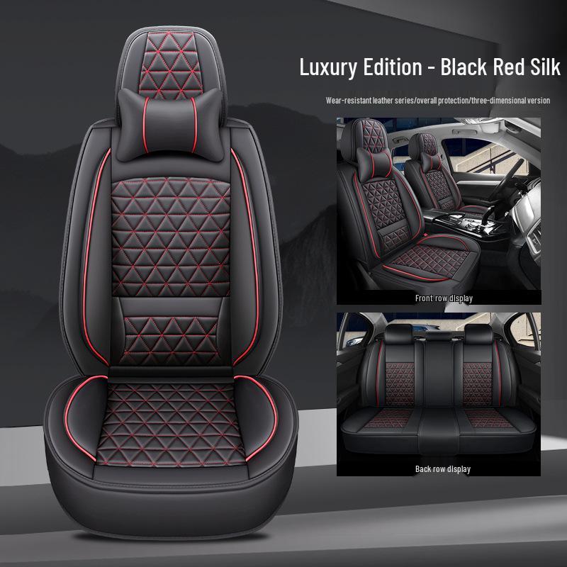 All-Season Full Leather Car Seat Cover, Dirt-Resistant, Universal Fit, Comfortable Hand Feel