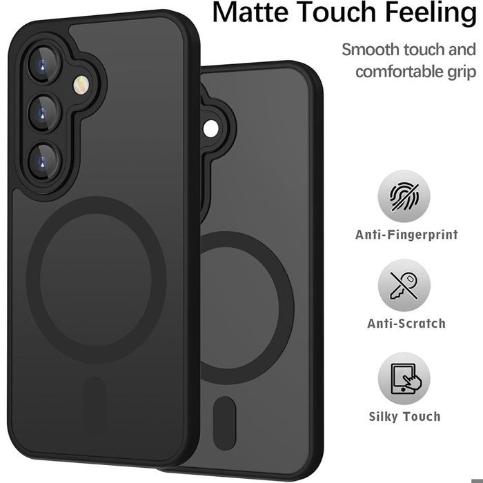 Magnetic Case - BOOLING - for Samsung Galaxy S26 Plus - with Camera Protection - Black