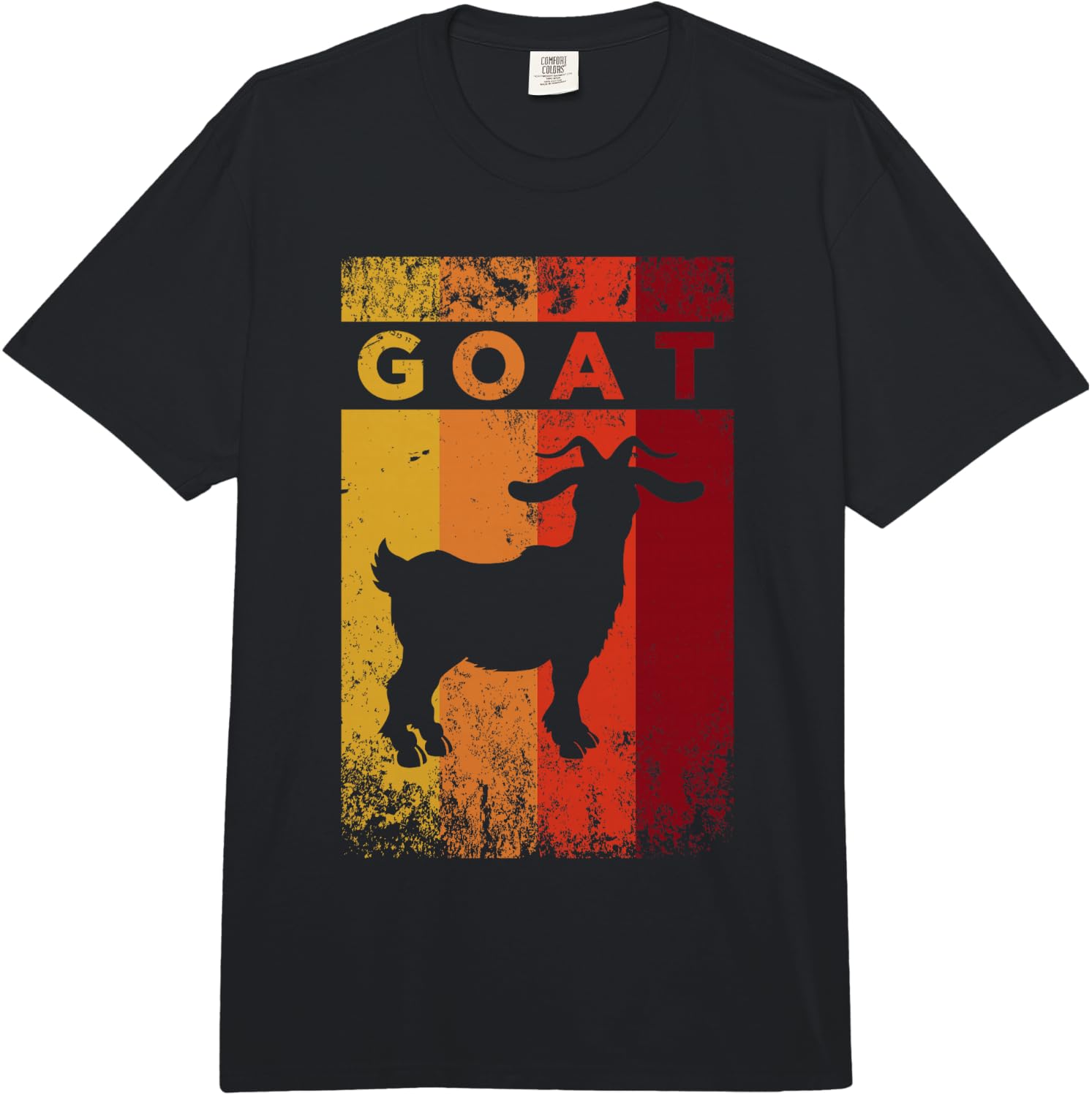 Vintage Style Goat Silhouette Funny Goat Lover Gift Comfort Colors Adult Heavyweight  Unisex T-Shirt XL