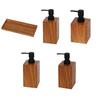 Elegante Houttextuur Hars Lotion Dispenser Met Schuimpomp Voor Shampoo Douchegel Hotel Huizen Badkamer Essentieel