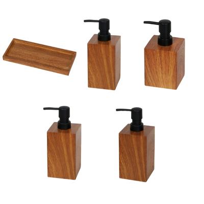 Elegant Wood Texture Resin Lotion Dispenser With Foam Pump For Shampoo Body Wash Hotel Homes Bathroom Essential