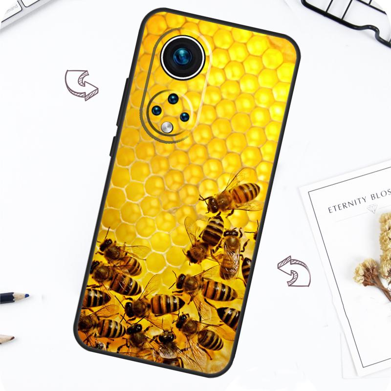 Golden Honeycomb Honey Bee Case For Honor Magic 5 6 7 Lite Honor 200 Pro X8b X9a X8a X8 X9 X9c X9b 50 70 90 Lite Cover
