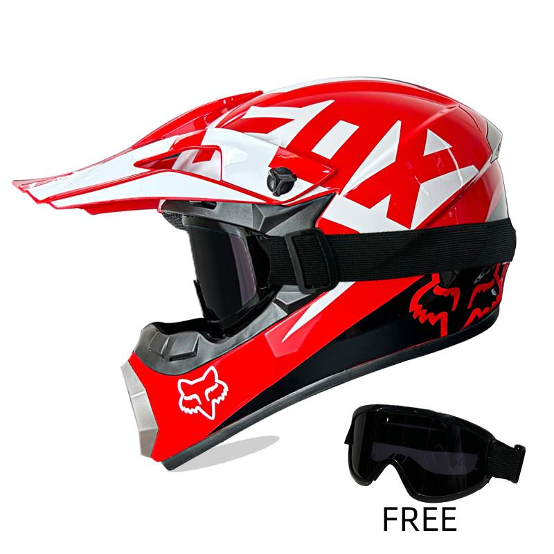 Professional Off-Road Helmet Dot Certified - Motorcycle Motocross Helmet with Goggles, Removable Liner & Lightweight Quick-Relea